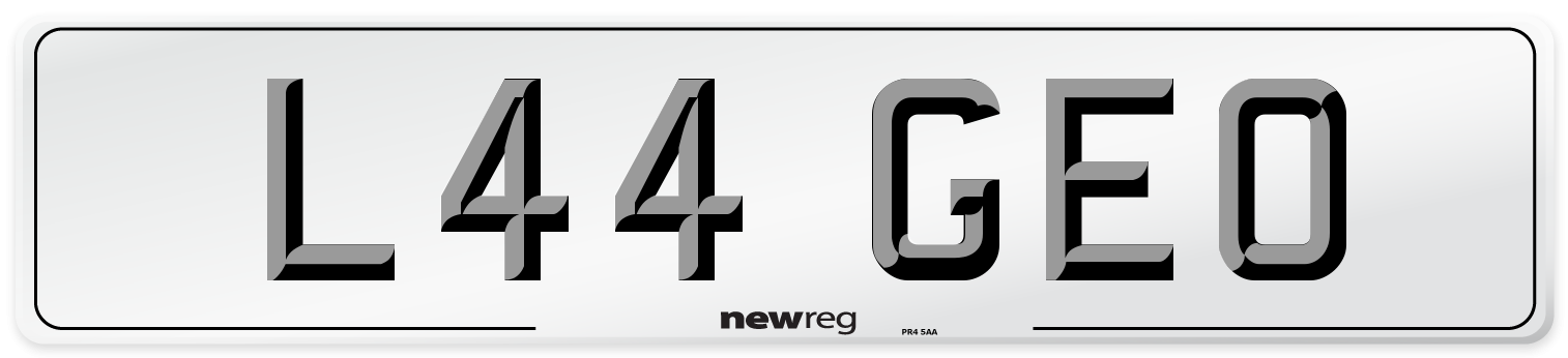 L44 GEO Number Plate from New Reg